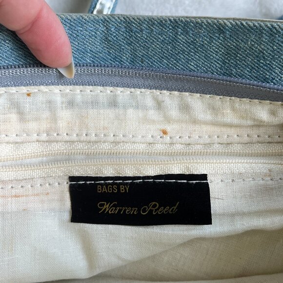 VTG Warren Reed Denim & Silver Appliqué Purse - Picture 8 of 9